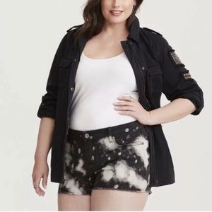Torrid black acid wash - distressed denim shorts